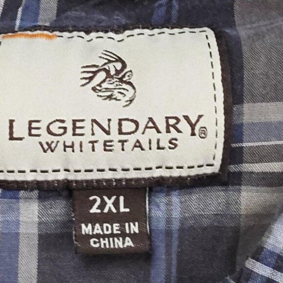 Legendary Whitetails Shirts Mens 2XL 2XT Blue Denim Plaid Western Lot of 2 Hunt - Picture 6 of 12